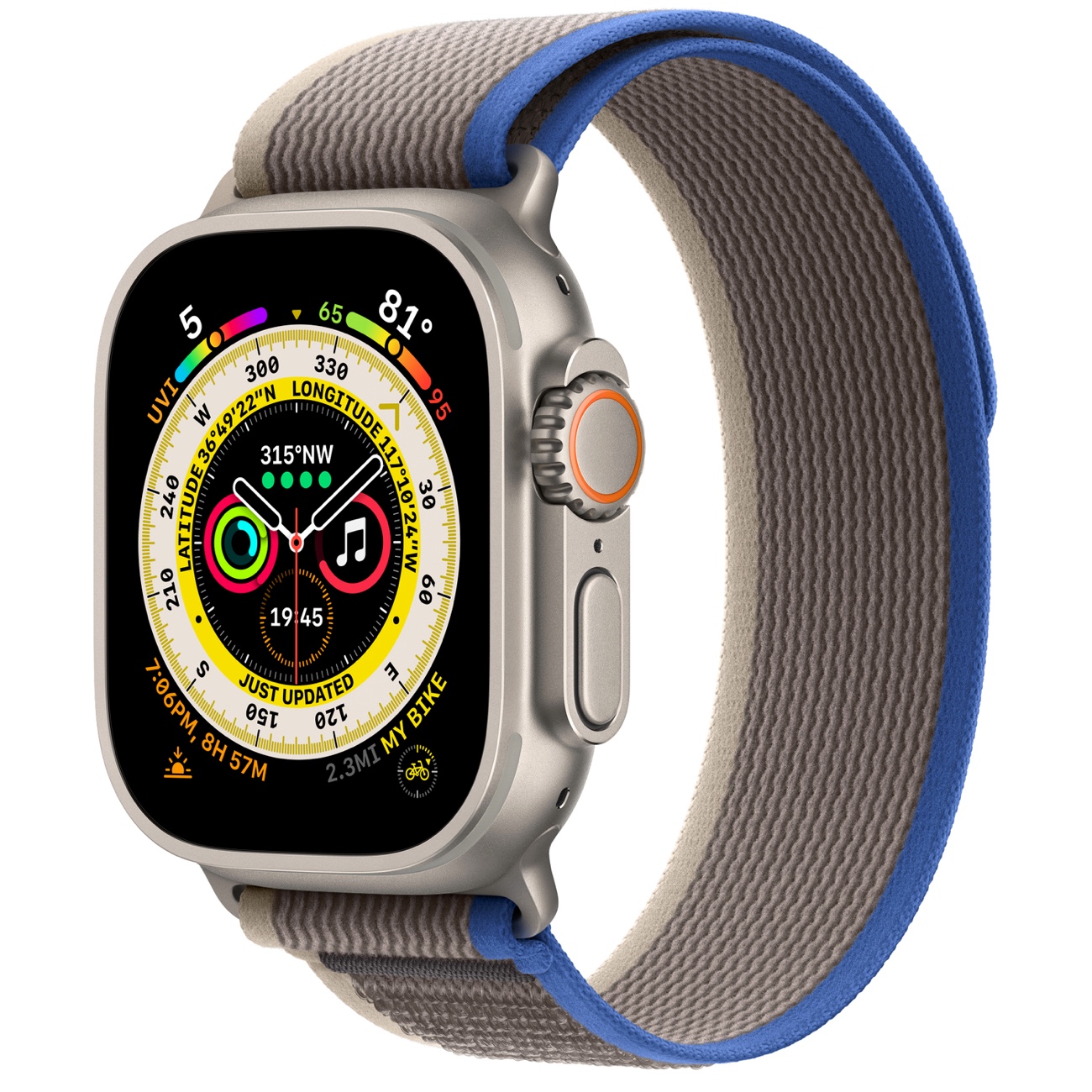 Apple Watch Ultra Titanium Blue Trail Band